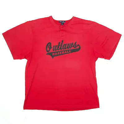 Buy SPORT-TEK Mens Outlaws Baseball T-Shirt Red USA Short Sleeve XL • 8.99£