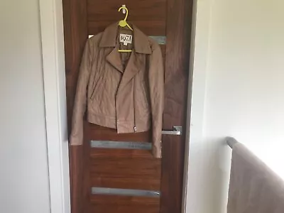 Buy Reiss 1971 Tan Lambs Leather Jacket Size Small Worn Once • 40£