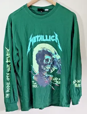 Buy Metallica ‘Sad But True’ Long Sleeve T-Shirt Size Small Green Skull Print Metal  • 19.99£