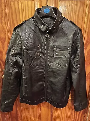 Buy Mens Real Leather Jacket  Racer Black Genuine Slim Fit Moto Biker New • 75£