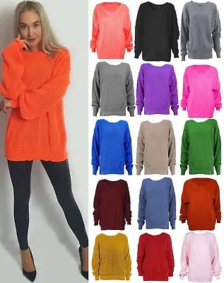 Buy Sweater Ladies Chunky Thick Baggy Jumper Knitted Women's Oversize Baggy • 14.99£