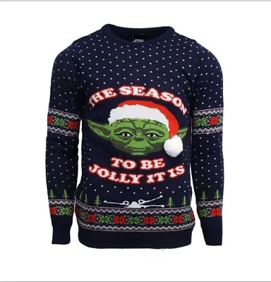 Buy Large (UK) Yoda Star Wars Ugly Christmas Xmas Jumper Sweater By Numskull Disney • 33.99£