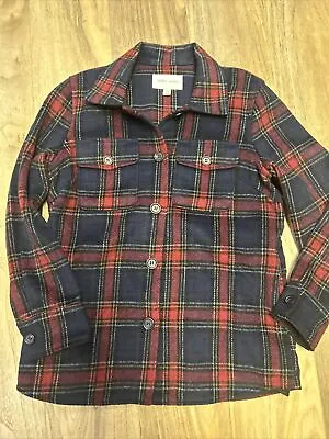 Buy Tribal Jeans Plaid Jacket  Blue/Red Button Down With Pockets Med 4% Wool • 14.17£