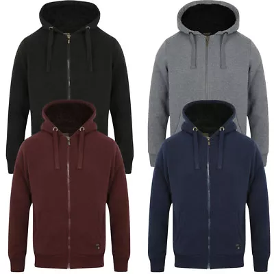 Buy Men's Fleece Hoodie Borg Lined Hooded Top Warm Thick Plain Winter Hoody Jacket   • 22.99£