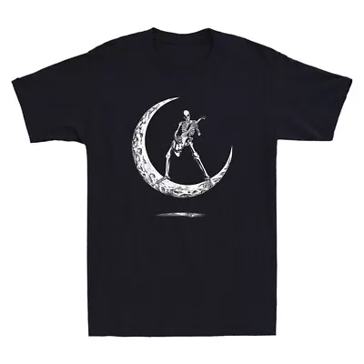 Buy Rock On Skeleton Moon Rock And Roll Funny Halloween Gifts Vintage Men's T-Shirt • 17.99£