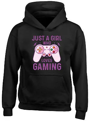Buy Video Gamer Controller Kids Hoodie Just A Girl Who Loves Gaming Boys Girls Top • 13.99£