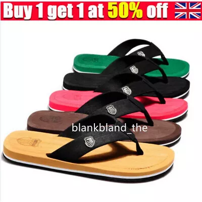 Buy Mens Classic Slip On Flip Flop Sandals Home Beach Outdoor Slippers Big Size • 7.19£