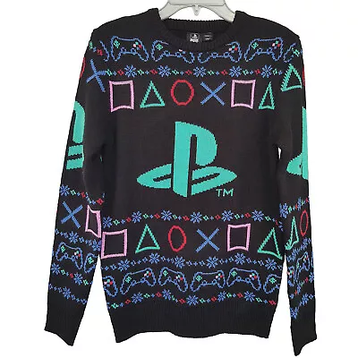 Buy Playstation Christmas Jumper Sweater Black Fair Isle Ugly Adult XSmall Gamer XS • 29.99£