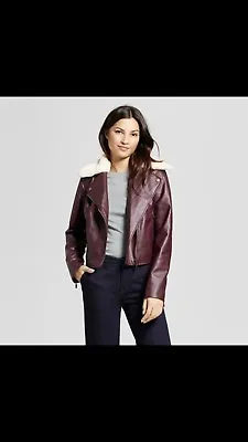 Buy NWT A New Day Target Berry Motorcycle Jacket L • 18.89£