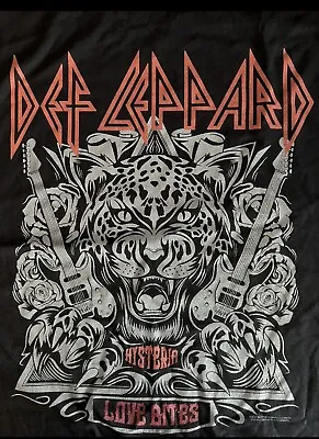 Buy DEF LEPPARD Hysteria/Love Bites  T-SHIRT Fruit Of The Loom Size Large. • 9.99£