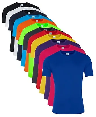 Buy Mens Mans Breathable Quick Dry Athletic Wicking Smooth Polyester T-Shirt Tee • 6.75£