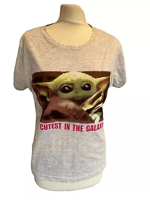 Buy Disney George Grey Round Neck Yoda Star Wars T Shirt Womens 12-14 (DL05) • 10.99£
