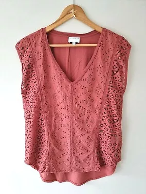 Buy WITCHERY Sleeveless Stretchy Lace Modal Blouse Tee SIZE SMALL 10 Top • 16.42£