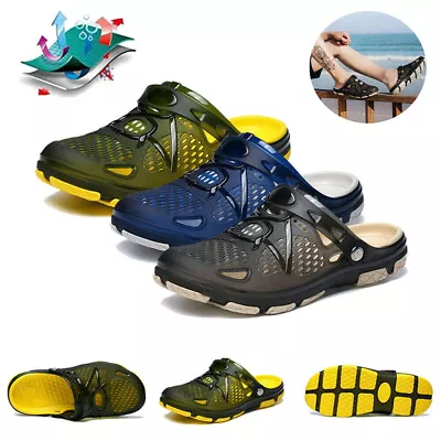 Buy Cool Unisex Beach Sandals Clogs Garden Flat Shoes Slip On Slippers Hollow Shoes • 10.37£