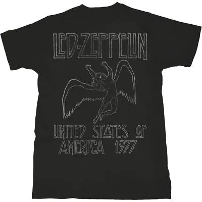 Buy Led Zeppelin USA 77 Band Band T-Shirt Official MerchRockBandMusic • 18.99£