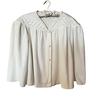 Buy VINTAGE VANITY FAIR Vanalure II Ivory Buttoned Bed Jacket Top Size M • 16.54£