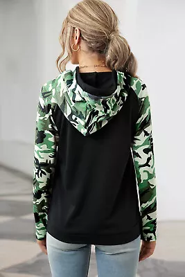 Buy  Camouflage Print Raglan Sleeve Hoodie For Women • 44£