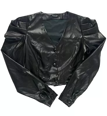 Buy Womens Nasty Gal Faux Leather Cropped Jacket Size L Large • 18.94£