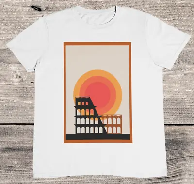 Buy Colosseum T Shirt - Retro Colosseum Drawing - Bauhaus - %100 Premium Cotton • 12.95£