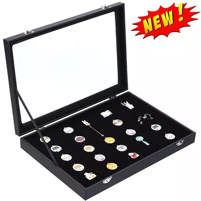 Buy Black Velvet Pin Display Case Wall Hanging Brooch Jewelry Storage Case W/Window • 14.89£