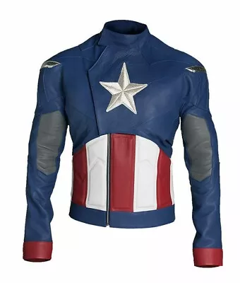 Buy Avengers Endgame Captain America Leather Men Jacket Steve Rogers Jacket For Men • 25.02£
