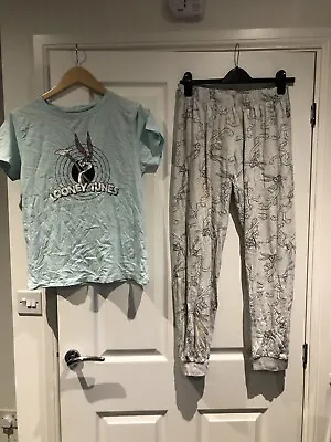 Buy Looney Tunes Pyjama Set T Shirt And Trousers Size 10-12 • 5£