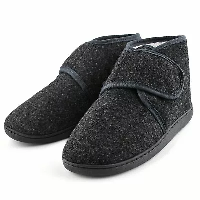 Buy Mens Bootie Warm Diabetic Slippers House Shoes Wide Fit Lining Winter Boots Size • 16.24£
