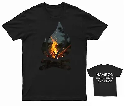 Buy Bonfire Graphic Tee Cozy Campfire T-Shirt With Customizable Back Message • 14.95£