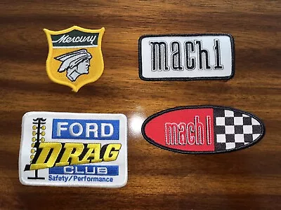 Buy Ford Drag Club Mach 1 Mercury  Four 4 Vintage Style Racing Jacket Cap Patch  • 22.68£