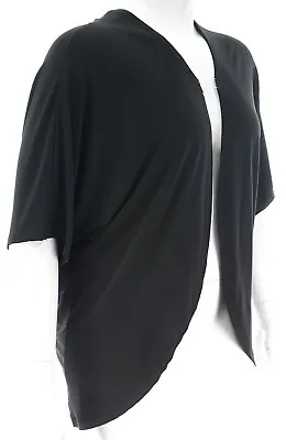 Buy Stylish New Plus Size Plain Black Stretch Kimono Cardi Loose Fit Jacket Womens • 13.95£