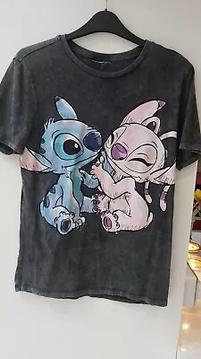 Buy Dark Grey Marl Disney Stitch & Angel T-Shirt - Size S (UK 10-12) • 2.99£
