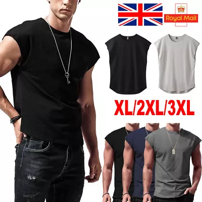Buy Mens Summer Muscle Gym T-Shirt Sport Casual Tank Top Fitness Cap Sleeve Vest Tee • 7.99£
