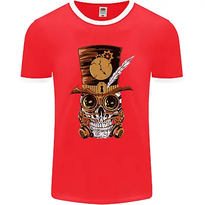 Buy Steampunk Skull Mens Ringer T-Shirt FotL • 11.99£