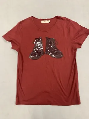Buy Dr. Martens T-Shirt Women's Size Medium Boot Sequins AirWair Red • 31.80£