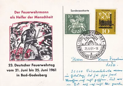 Buy Beautiful Document Fire Brigade Day Bad Godesberg 1961 • 0.86£