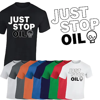 Buy Just Stop Oil Anti Environment Mens Protest Save Earth Climate Green T-Shirt • 8.99£