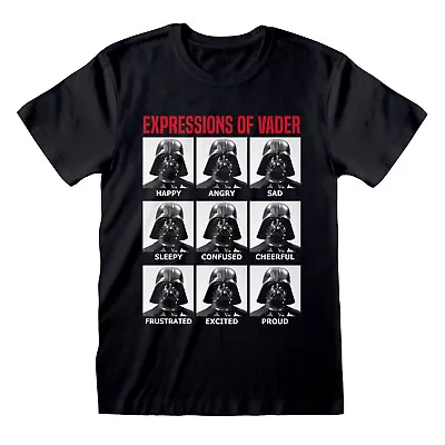 Buy Star Wars - Expressions Of Vader Unisex Black T-Shirt Small - Small  - K777z • 13.09£