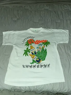 Buy JIMMY BUFFETT Chameleon Caravan Tour 1993 VINTAGE Concert T-SHIRT White L Corona • 28.95£
