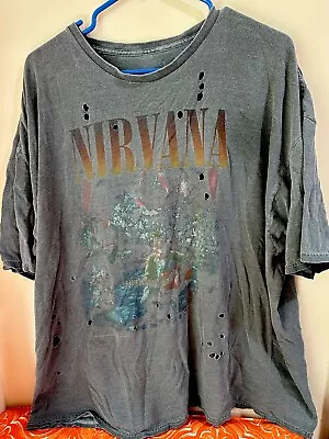 Buy Urban Outfitters Nirvana Unplugged T-Shirt Dress - Distressed - Size: One Size • 23.62£