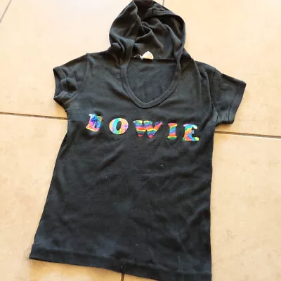 Buy Vintage Wild Cherry David Bowie Psychedelic Lettering Womens Black Hoodie XSmall • 64.46£