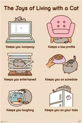 Buy Impact Merch. Poster: Pusheen - The Joys Of Living With A Cat 610mm X 915mm #603 • 8.19£