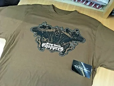 Buy Orange County Choppers Mens Brown Wings T-Shirt XL 44in Chest New With Tags • 4.99£