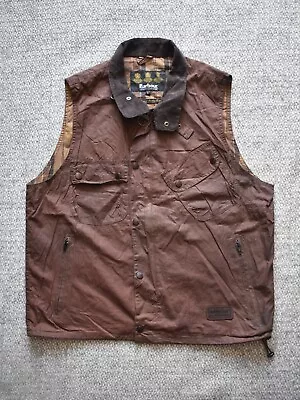 Buy Barbour International A1032 Antique Waxed Cotton Vest Gilet Westmorland Mens L • 80£