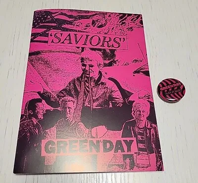 Buy Green Day “Saviors” Lyric Book And Button Lapel Pink Rare Listening Party Merch  • 36.64£