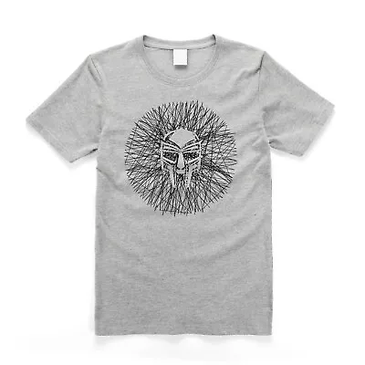 Buy MF Doom Mask Line Art Style Hip Hop T Shirt Grey • 19.49£