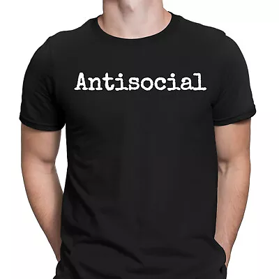 Buy Antisocial Anti Social Introverted Goth Gothic Slogan Mens T-Shirts Tee Top #NED • 9.99£