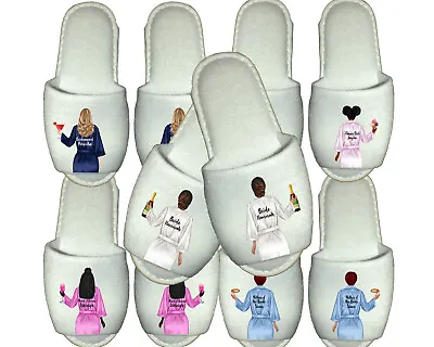 Buy Personalised Bridal Party Spa Slippers Wedding Team Bride Bridesmaid Gowns Robes • 6.49£