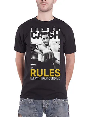 Buy Johnny Cash T Shirt Rules Everything Around Me Logo New Official Mens Black • 14.93£