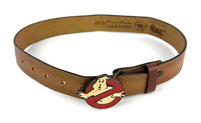Buy VINTAGE 1984 YOUTH Lee Jeans Ghostbusters Film Leather Belt Size 20-22 • 14.15£