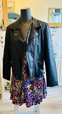 Buy Ladies Faux Leather Jacket Coat Size 16 Dorothy Perkins • 5.99£